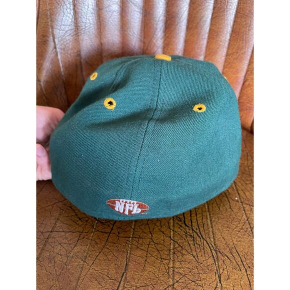 VTG NFL Greenbay Packers New Era USA Made 100% Wool 7 3/8 Fitted Green Hat - Picture 9 of 10